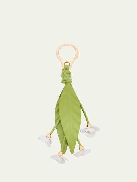 Strawberry Flower Bag Charm in Calfskin Leather