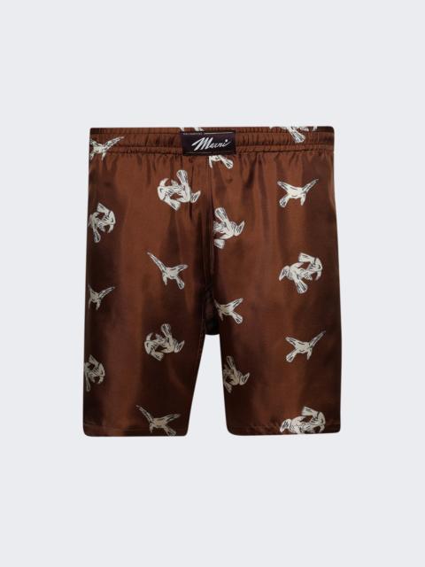 Boxer Style Bermuda Shorts Maroon