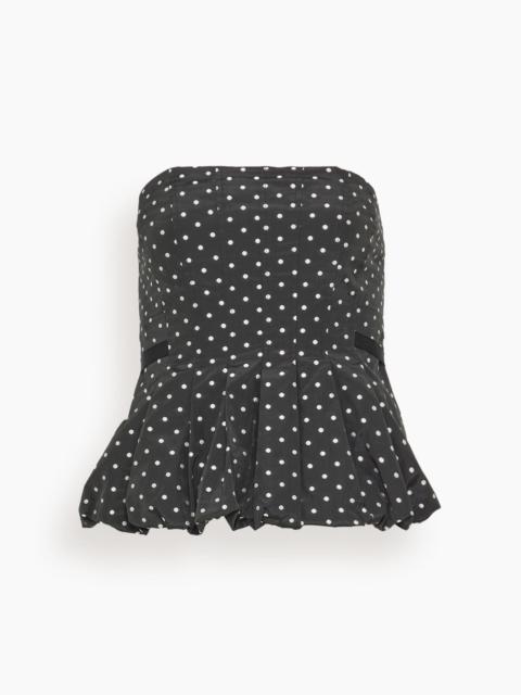 Farah Top in Black/Ivory Multi