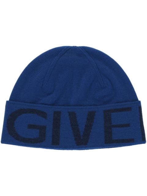 Givenchy Jacquard Logo Beanie Ocean Blue