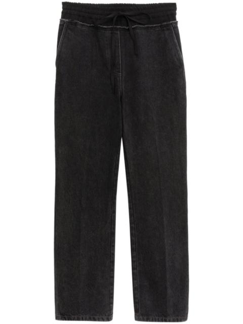 drawstring straight-leg trousers