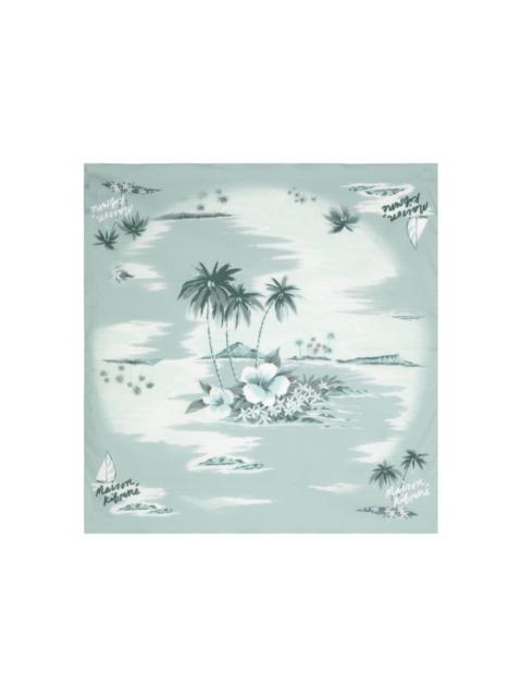 island-print cotton scarf