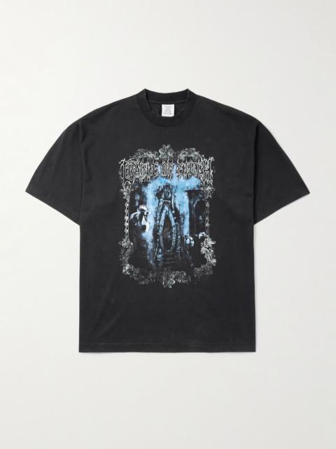 + Crade of Filth Oversized Printed Cotton-Jersey T-Shirt Black