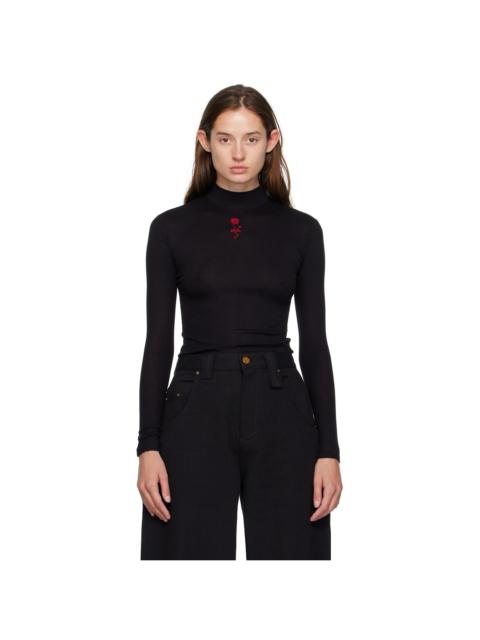 Black Gabriela Mock Neck Top