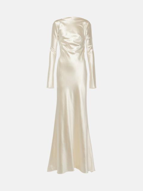 Bridal Simone wool and silk satin gown