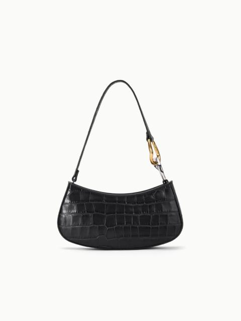 STAUD OLLIE BAG BLACK CROCO