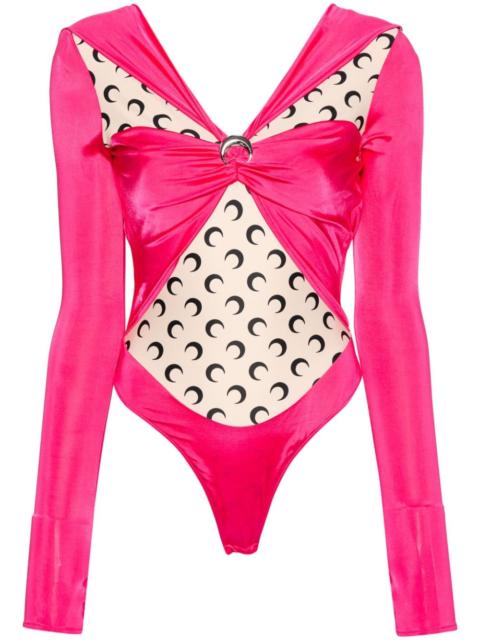 crescent moon-print blouse