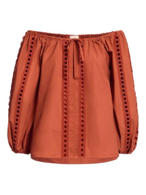 organic cotton-blend blouse