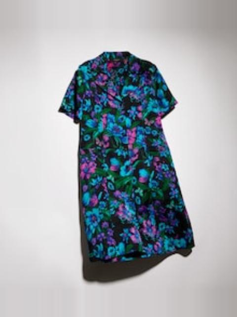 Printed silk jacquard chemisier dress