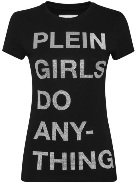 slogan-print T-shirt