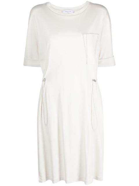 drawstring-waist cotton T-shirt dress