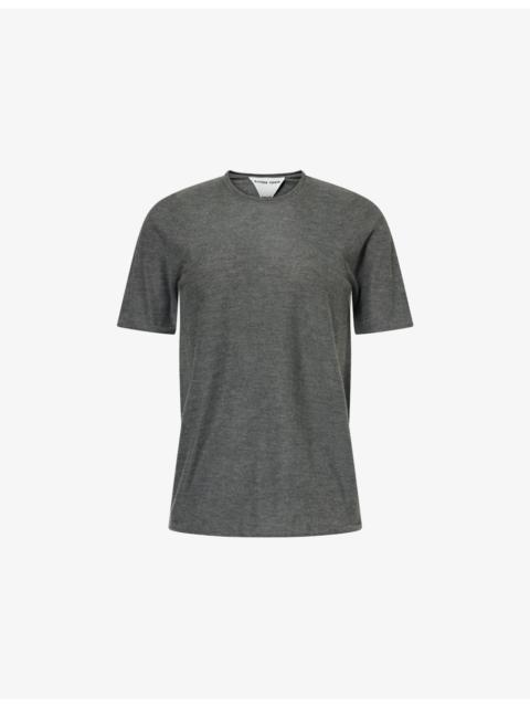 Short-Sleeve Rolled-Hem Cashmere T-Shirt