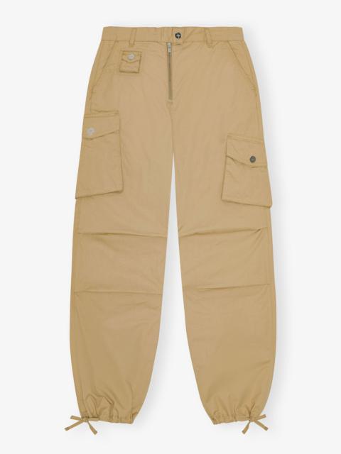 CAMEL WASHED COTTON TWILL PANTS