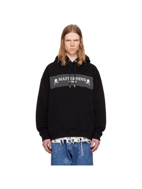 Black Boxy Fit Grid Hoodie