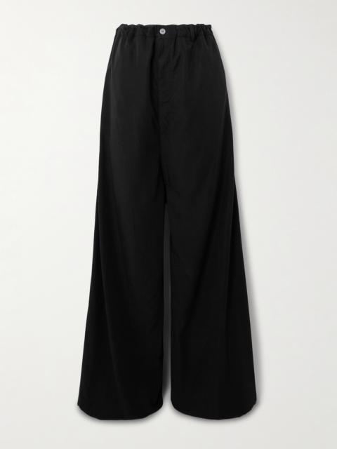 Lyocell-poplin Wide-leg Pants