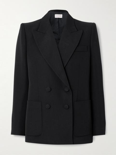 Double-breasted Grain De Poudre Wool Blazer