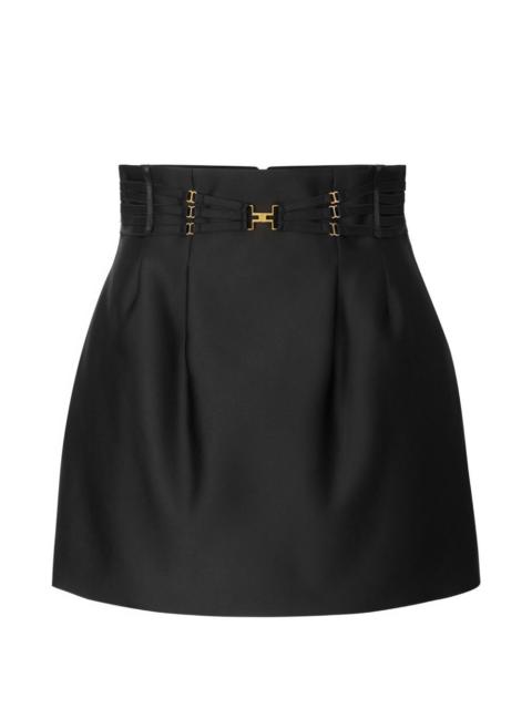 satin with elastic straps mini skirt
