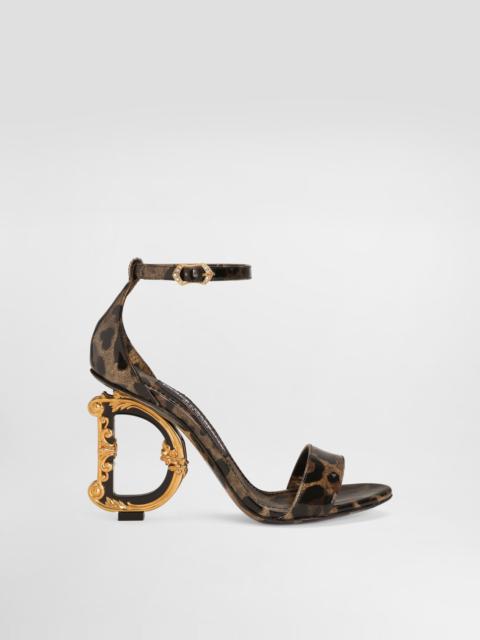 Printed polished calfskin Baroque DG sandals