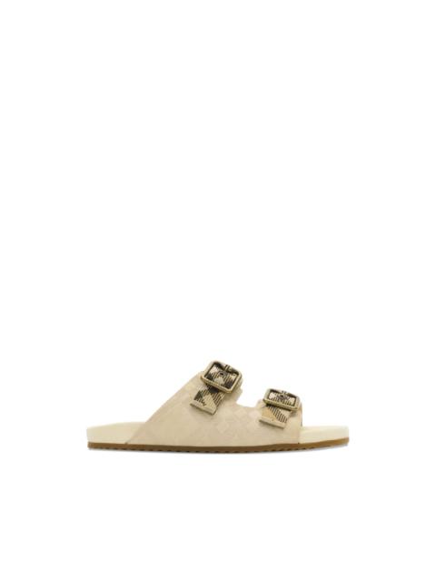 Urchin check embossed strap sandals