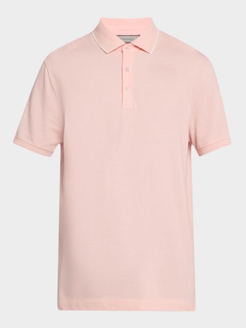 Men's Two-Tone Short-Sleeve Polo Shirt