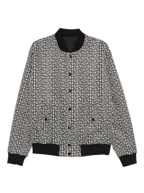 reversible patterned bomber jacket