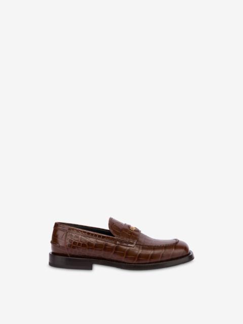 COCONUT PRINT CALFSKIN LOAFERS