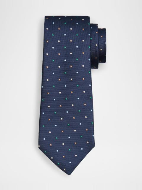 Men's Silk Micro-Polka Dot Silk Tie