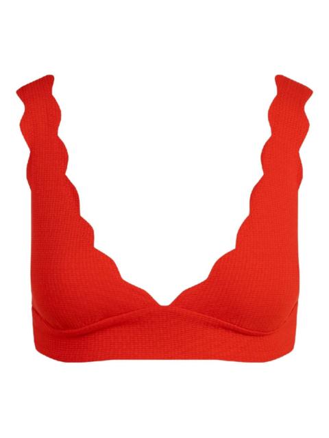 Santa Clara scallop-edge bikini top