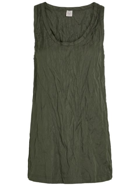 Toteme Crinkled Cotton-blend Poplin Tank top