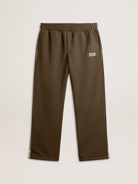 Men’s military green joggers with white logo