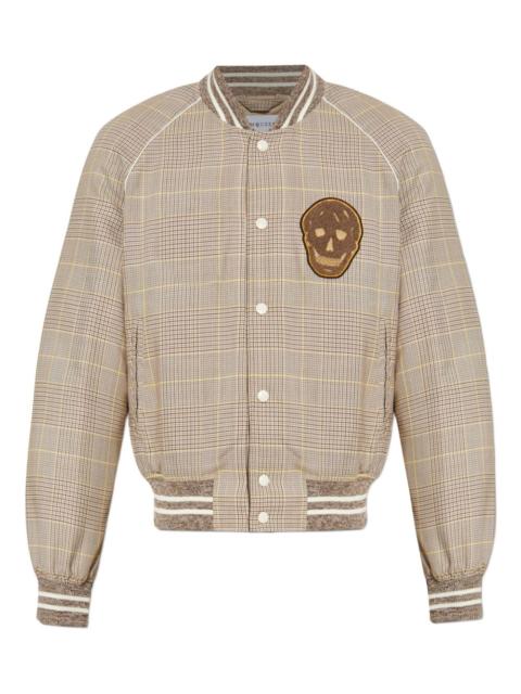 checked bomber jacket