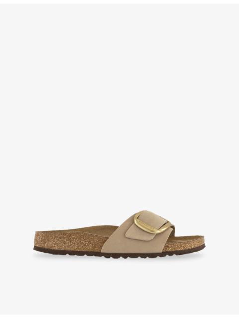 Madrid Big Buckle Nubuck-Leather Sandals