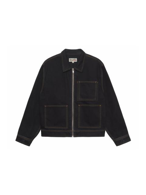 Stussy Denim Zip Work Jacket Washed Black