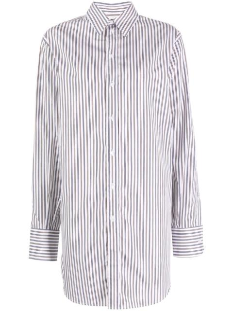 striped silk shirt dress