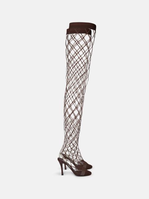 Stella 100 Fishnet Thigh-High Heels
