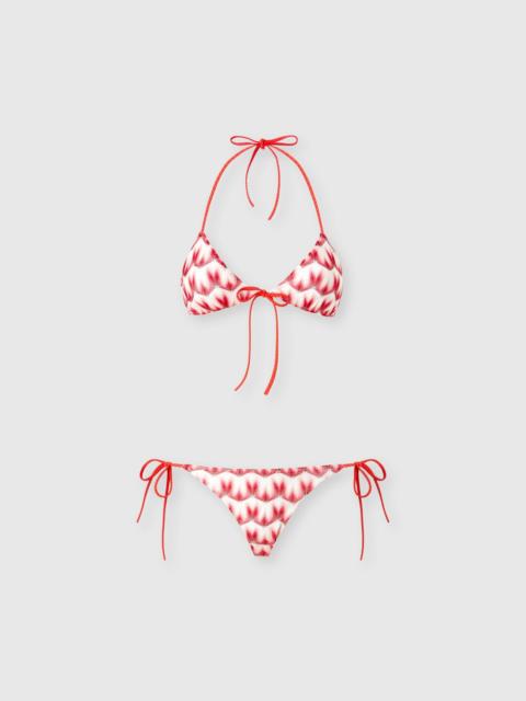 Triangle bikini in viscose with floral motif