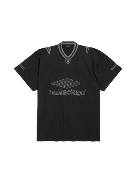 Men's 3b Football V-neck T-shirt Oversized in Black/anthracite