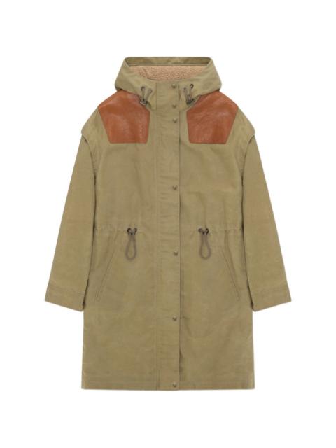 Faith leather-inserts parka coat