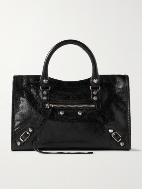 Le City Small Embellished Textured-leather Tote