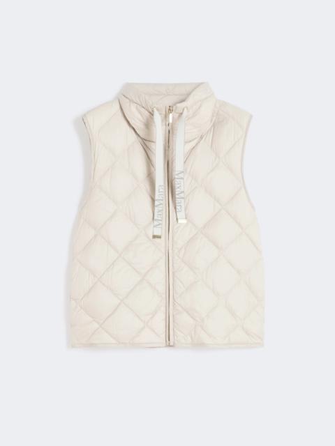 Padded water-repellent nylon canvas gilet - SAND