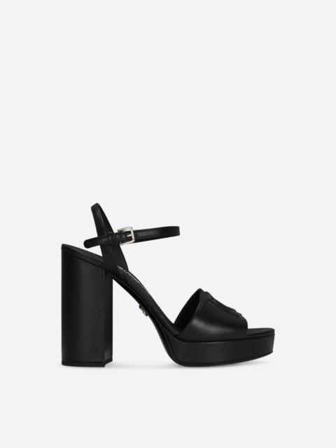 Calfskin platform sandals