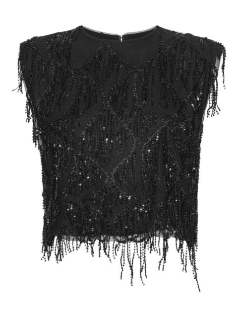 sequin fringe top