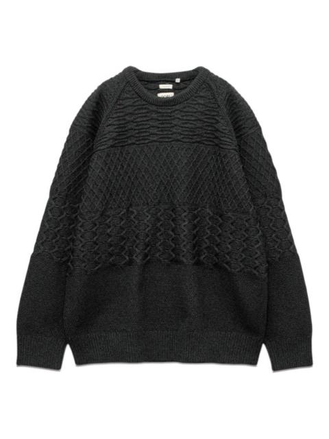 textured crew-neck sweater