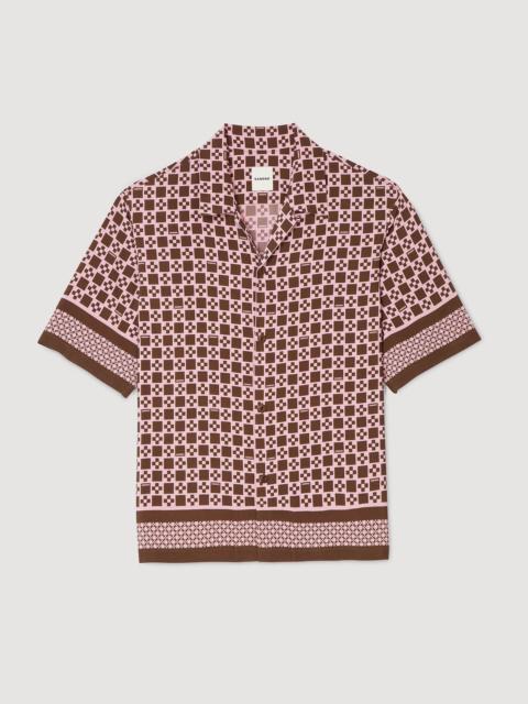 SQUARE CROSS MOTIF FLOWING SHIRT
