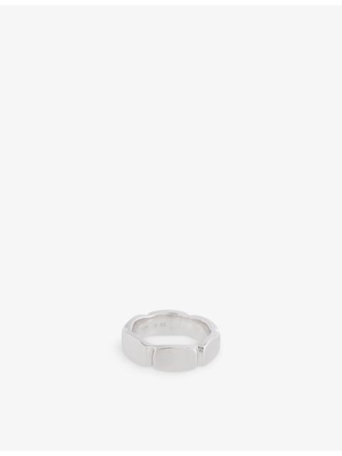 Knut White Rhodium-Plated 925 Sterling Silver Ring
