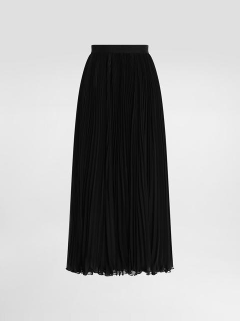 Long pleated chiffon skirt