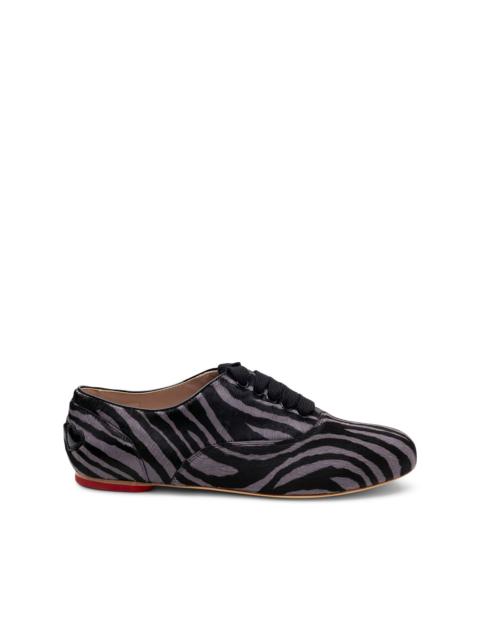 zebra-print leather loafers