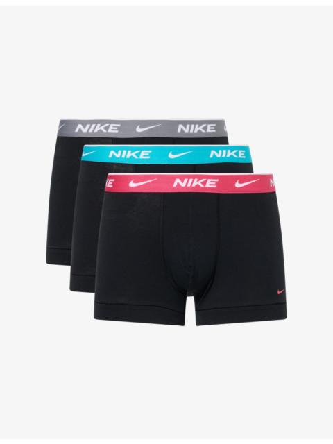 Everyday Branded Pack Of Three Stretch-Cotton Trunks Shorty