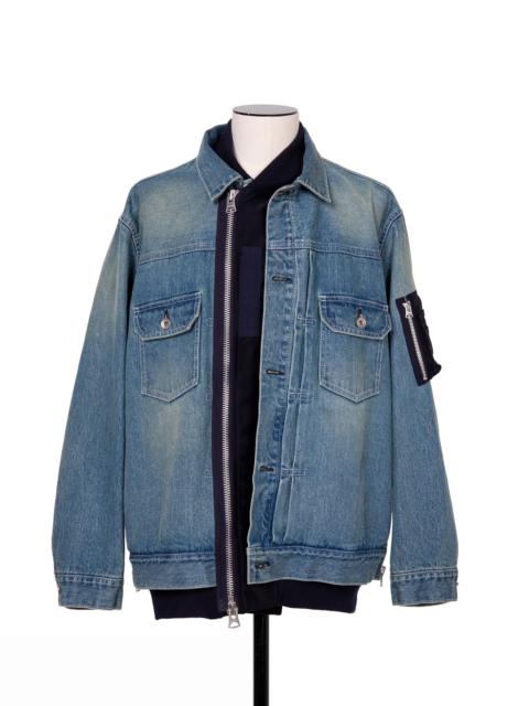 Denim x Nylon Twill Jacket