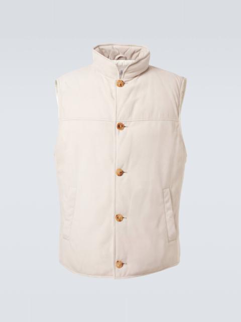 Suede down vest